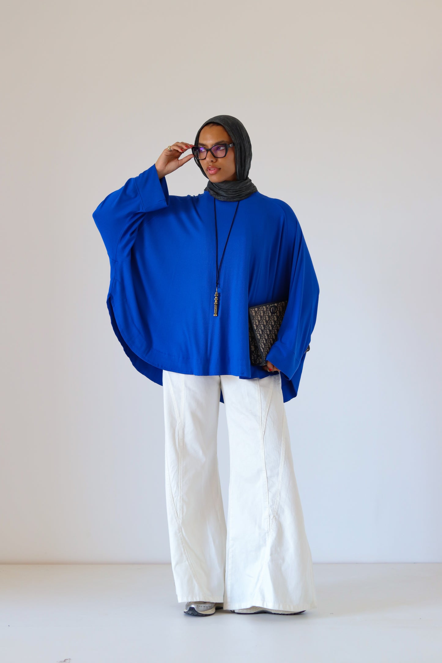 Wingo Pleated Top — Royal Blue