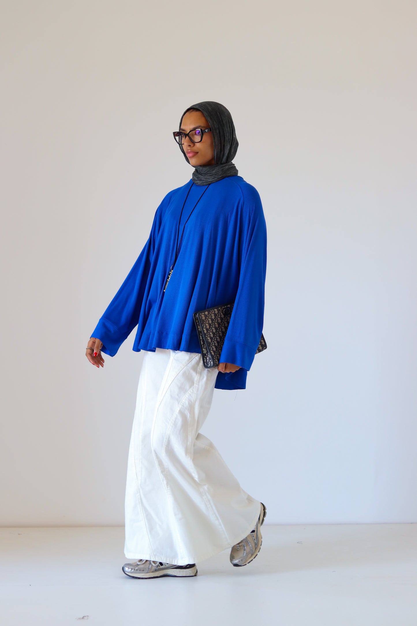Wingo Pleated Top — Royal Blue