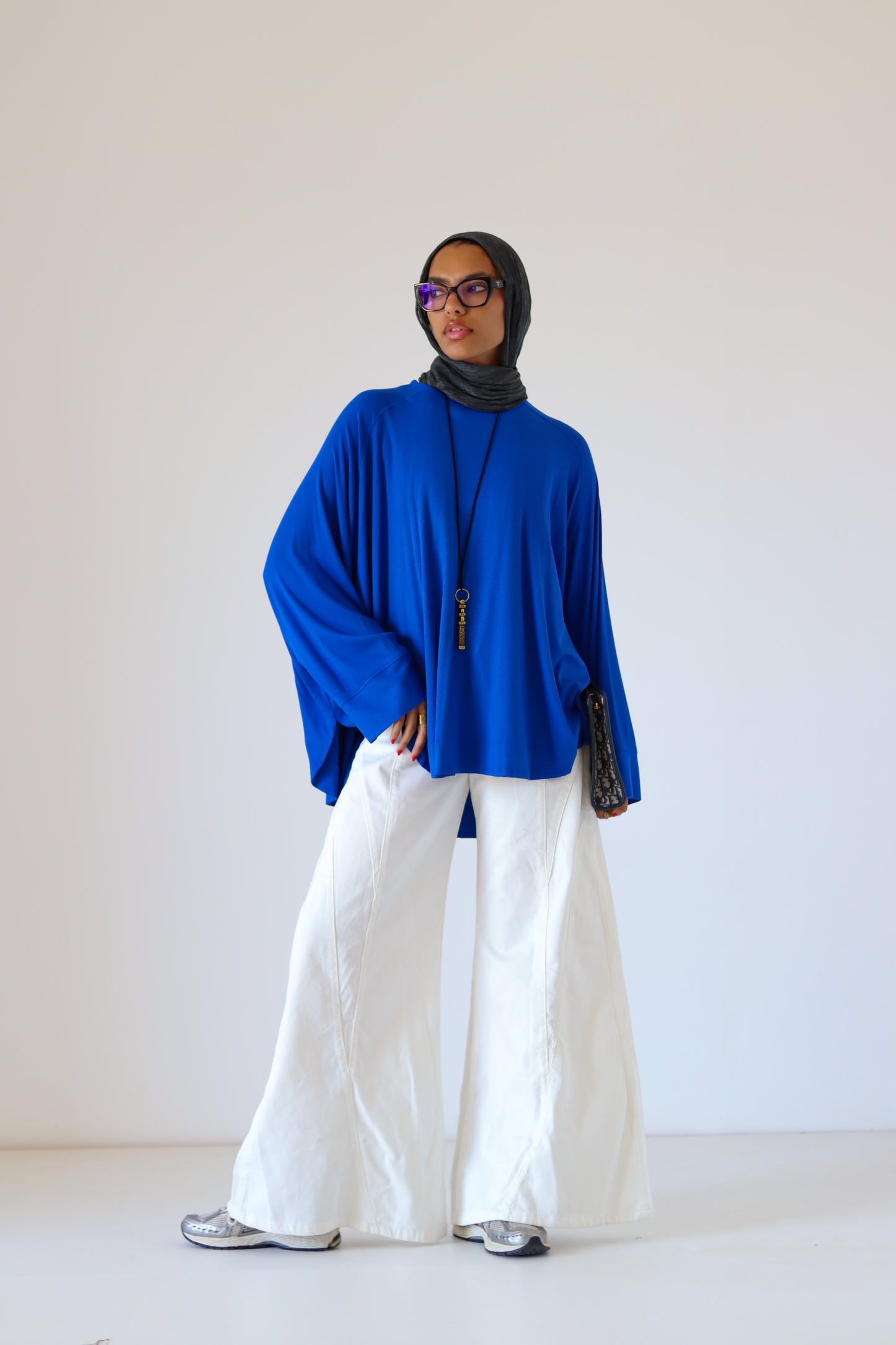 Wingo Pleated Top — Royal Blue