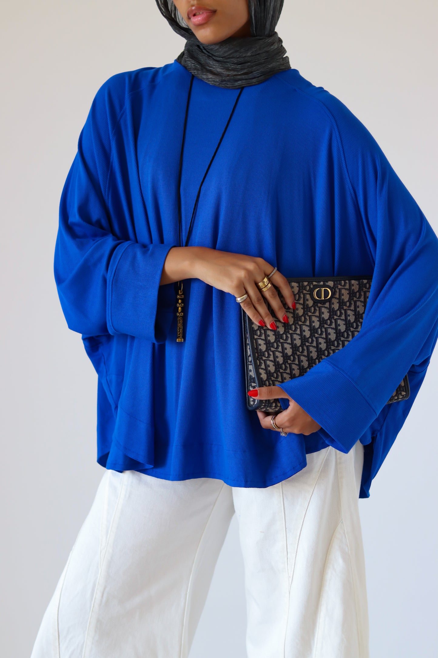 Wingo Pleated Top — Royal Blue