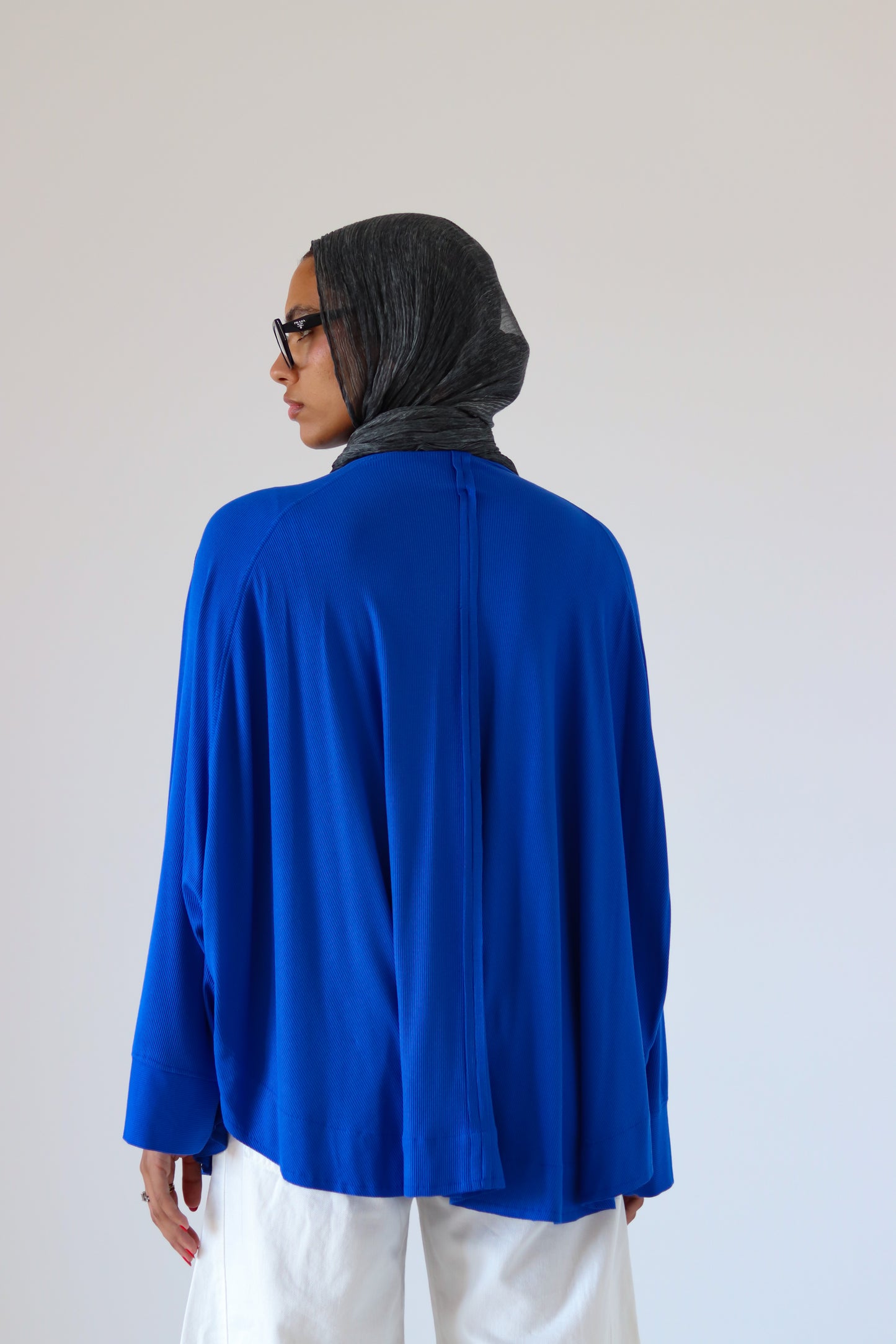 Wingo Pleated Top — Royal Blue