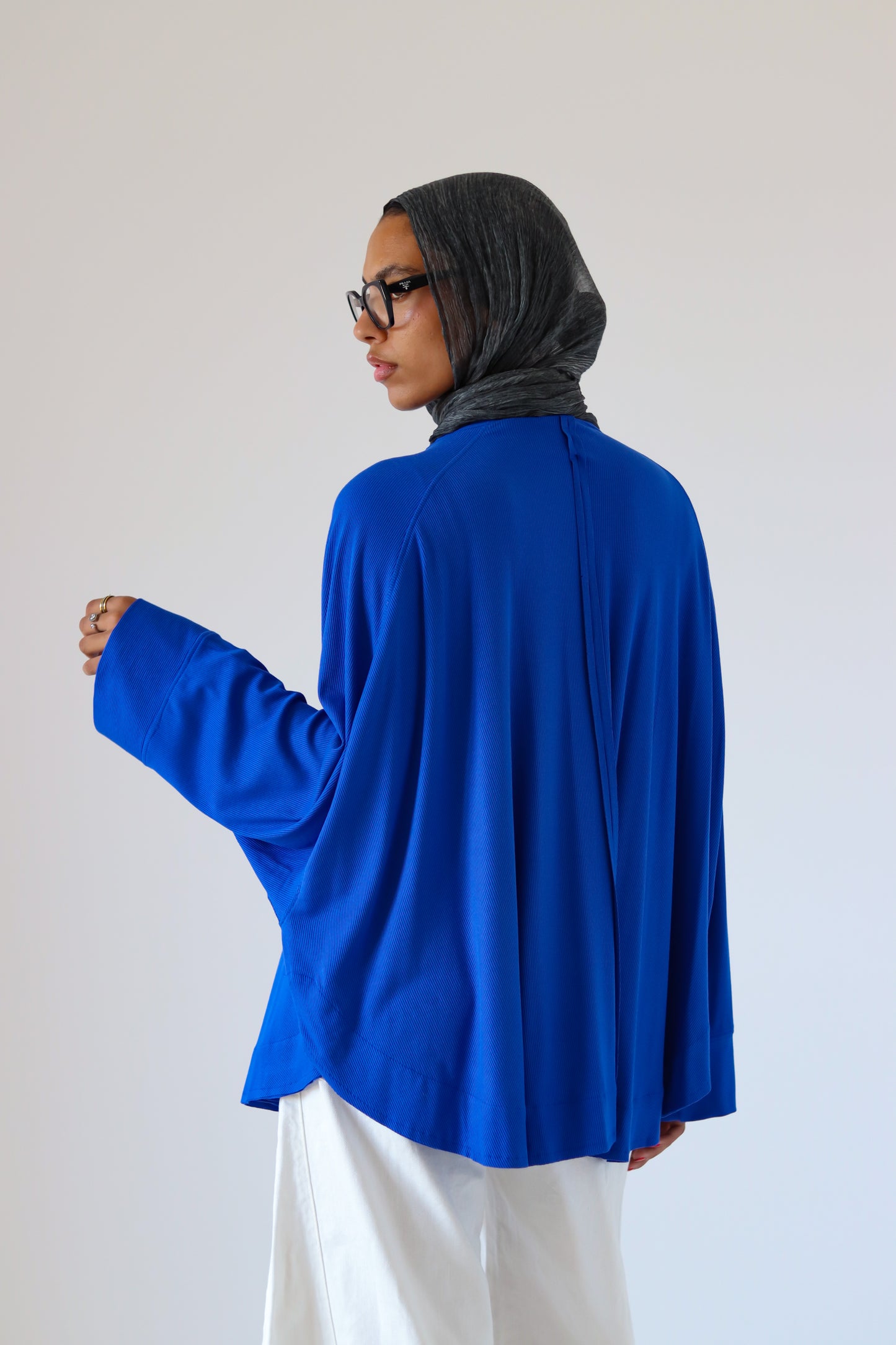 Wingo Pleated Top — Royal Blue