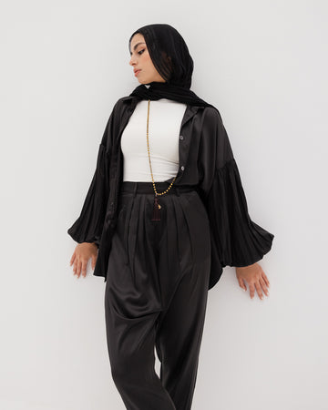 Black Jala Satin Shirt