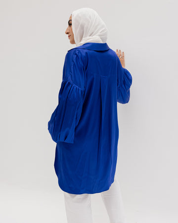 Royal Blue Jala Satin Shirt