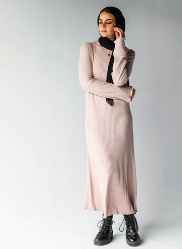 Cozy Dress in Blush Pink